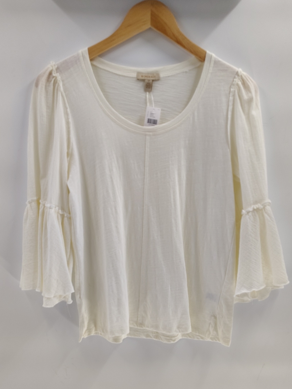Bordeaux By Anthropologie Cream top Small 100% Cotton